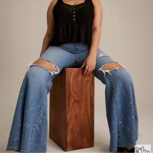 NWT TORRID Festi Henley Scoop Tank size 2X lace boho summer festival concert - Picture 3 of 11